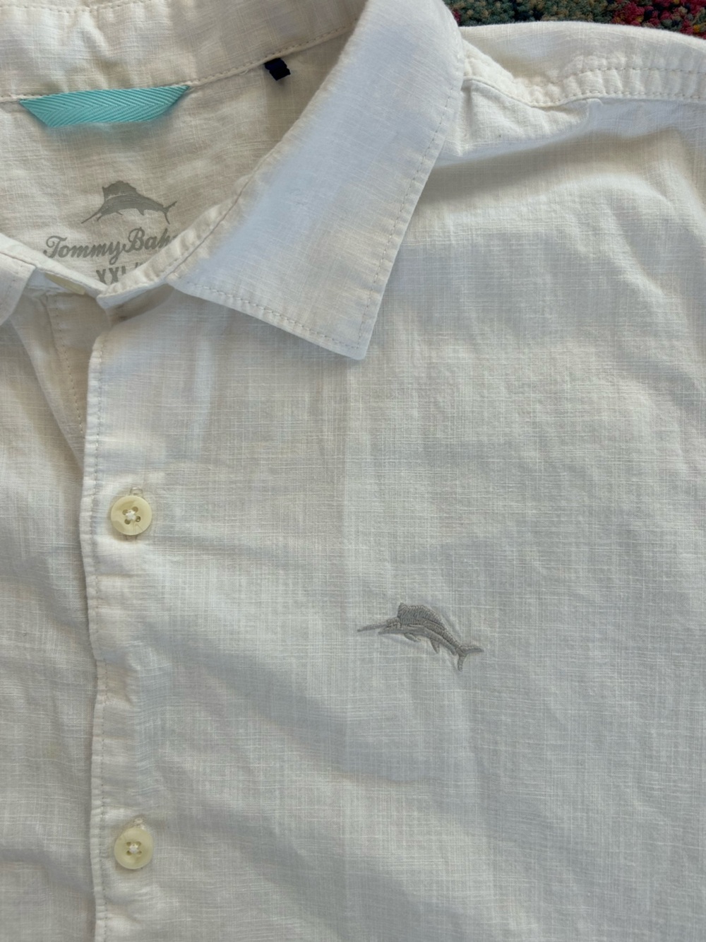 Tommy Bahama | Men's White Short-Sleeve Cotton Button Up Collared Shirt Size XXL - Picture 9 of 16